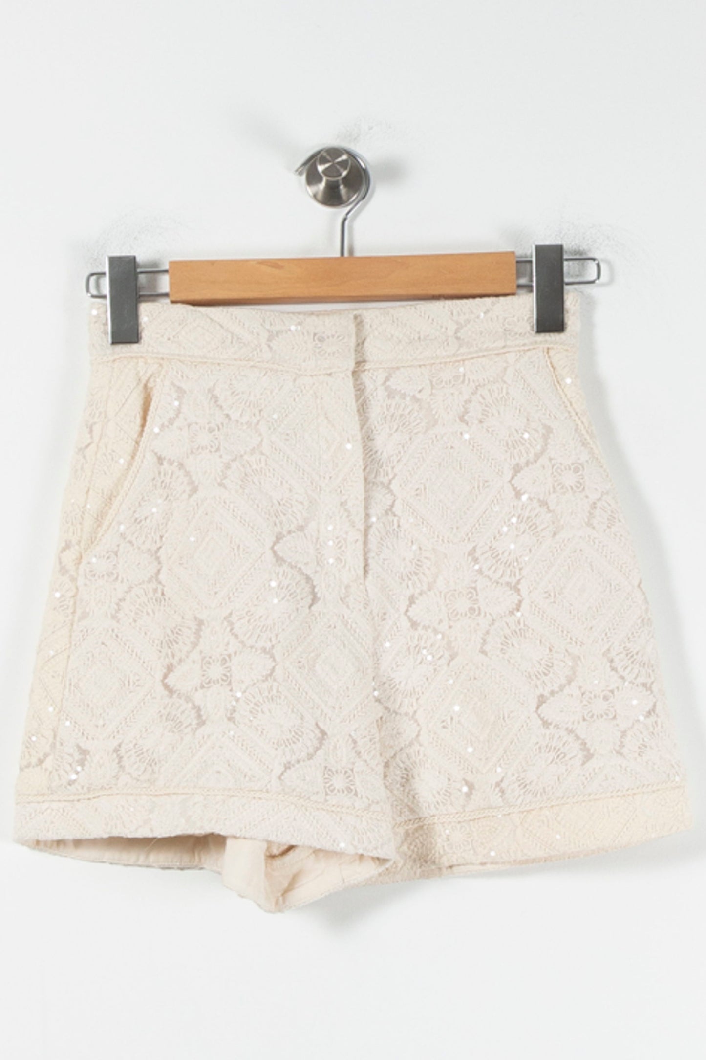 Short Dentelle Beige - Taille S/36