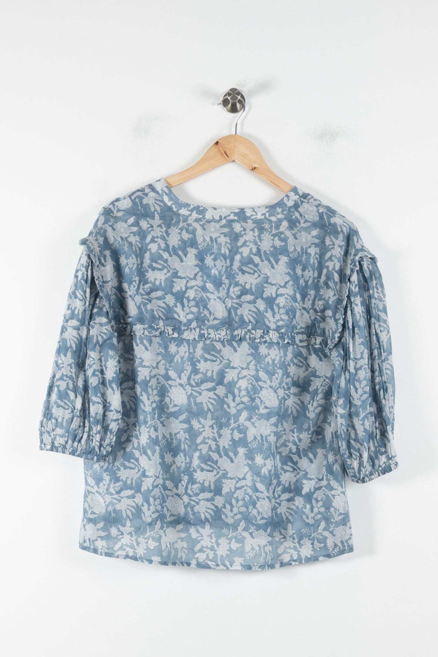Blouse Fleurie Bleue - Taille XS/34