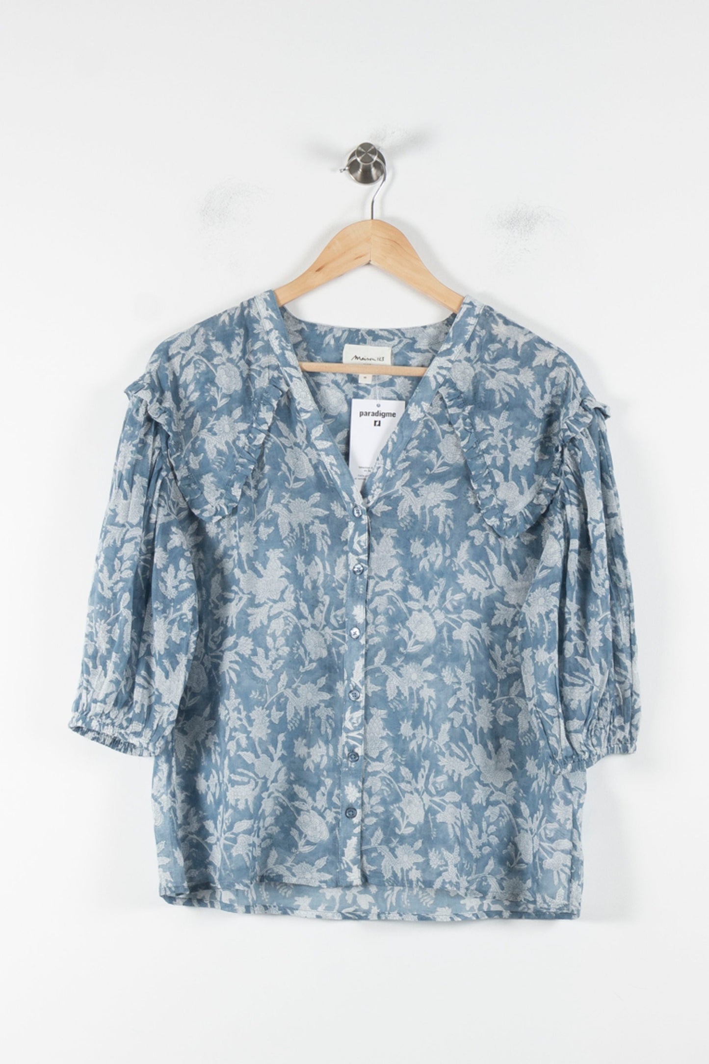 Blouse Fleurie Bleue - Taille XS/34