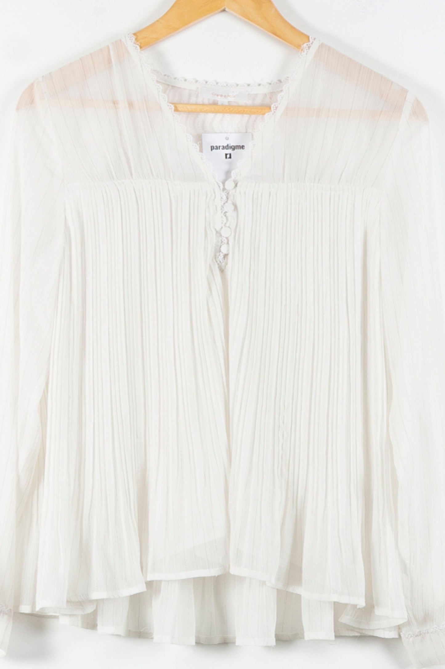 Blouse Plissée Blanche - Taille S/36