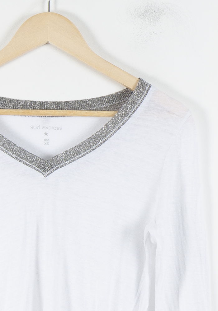 Tee-shirt Manches Longues Blanc - Taille XS/34