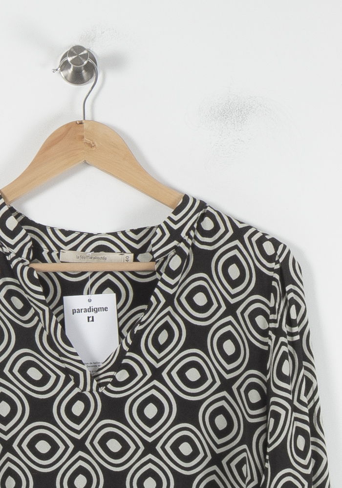 Blouse Noire et Blanche - Taille L/40