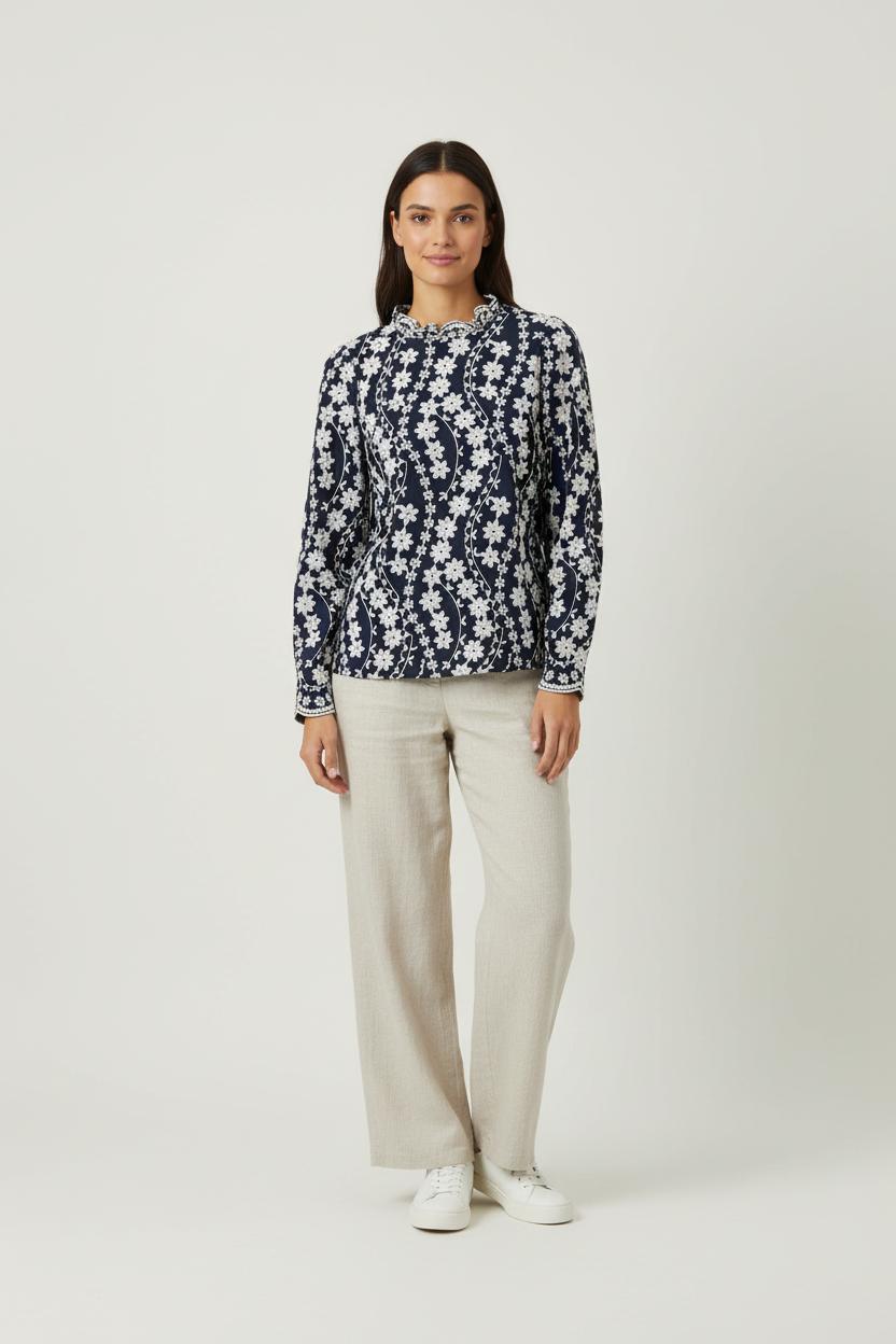Blouse Bleu et Blanc - Taille M/38