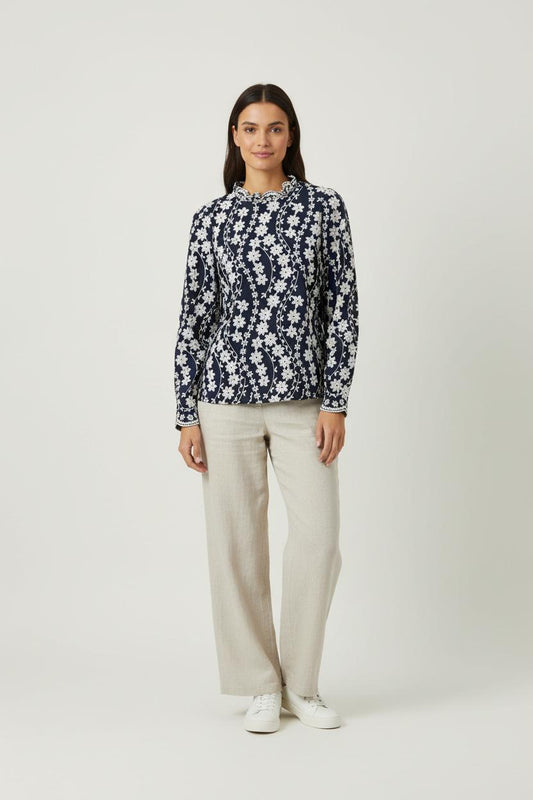 Blouse Bleu et Blanc - Taille M/38