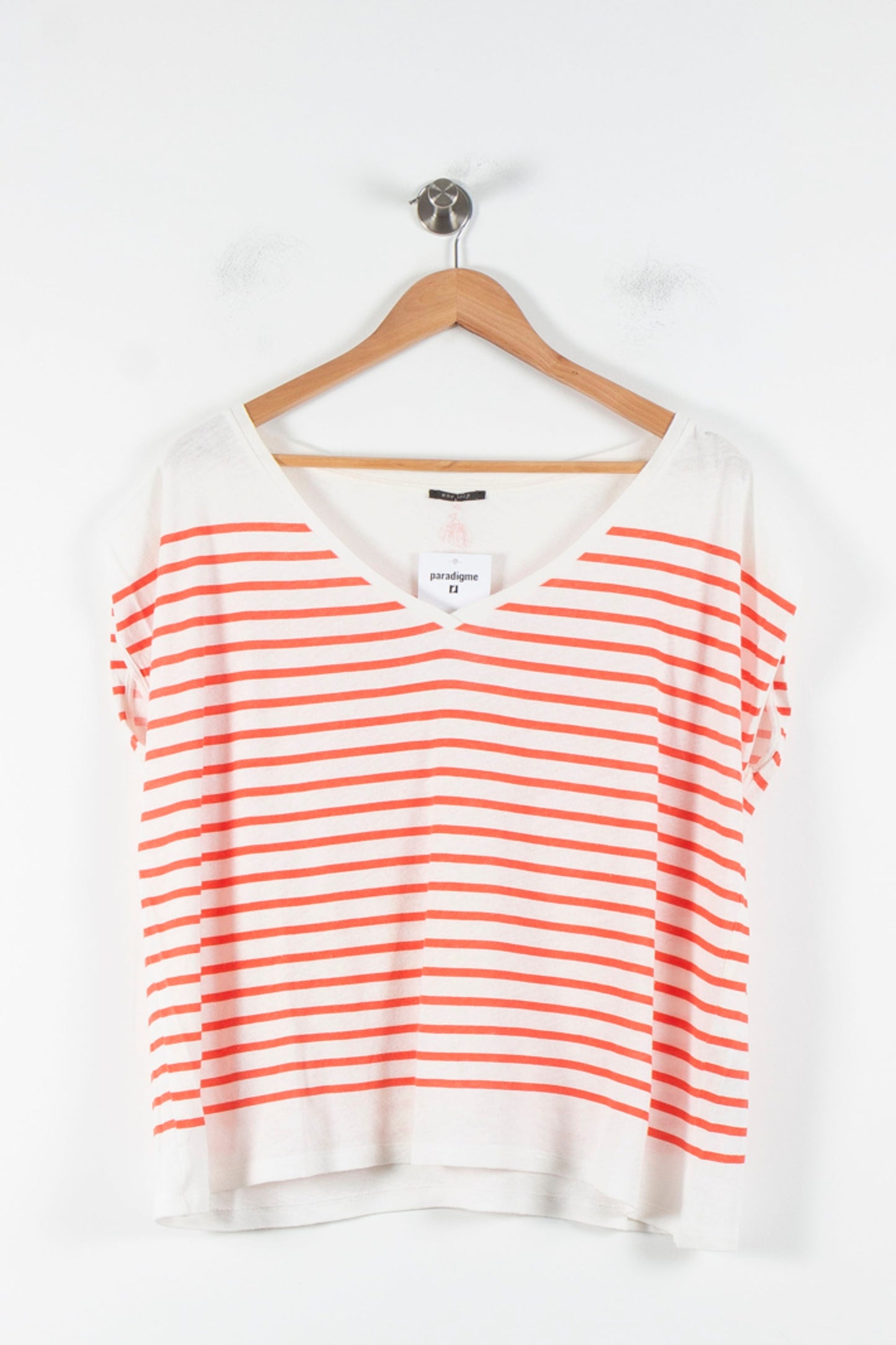 Tee-shirt Blanc et Orange - Taille XL/42