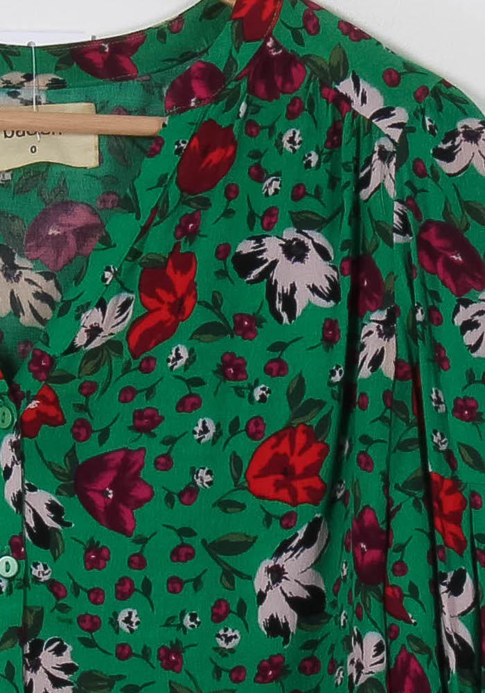 Blouse Verte et Rouge - Taille XS/34