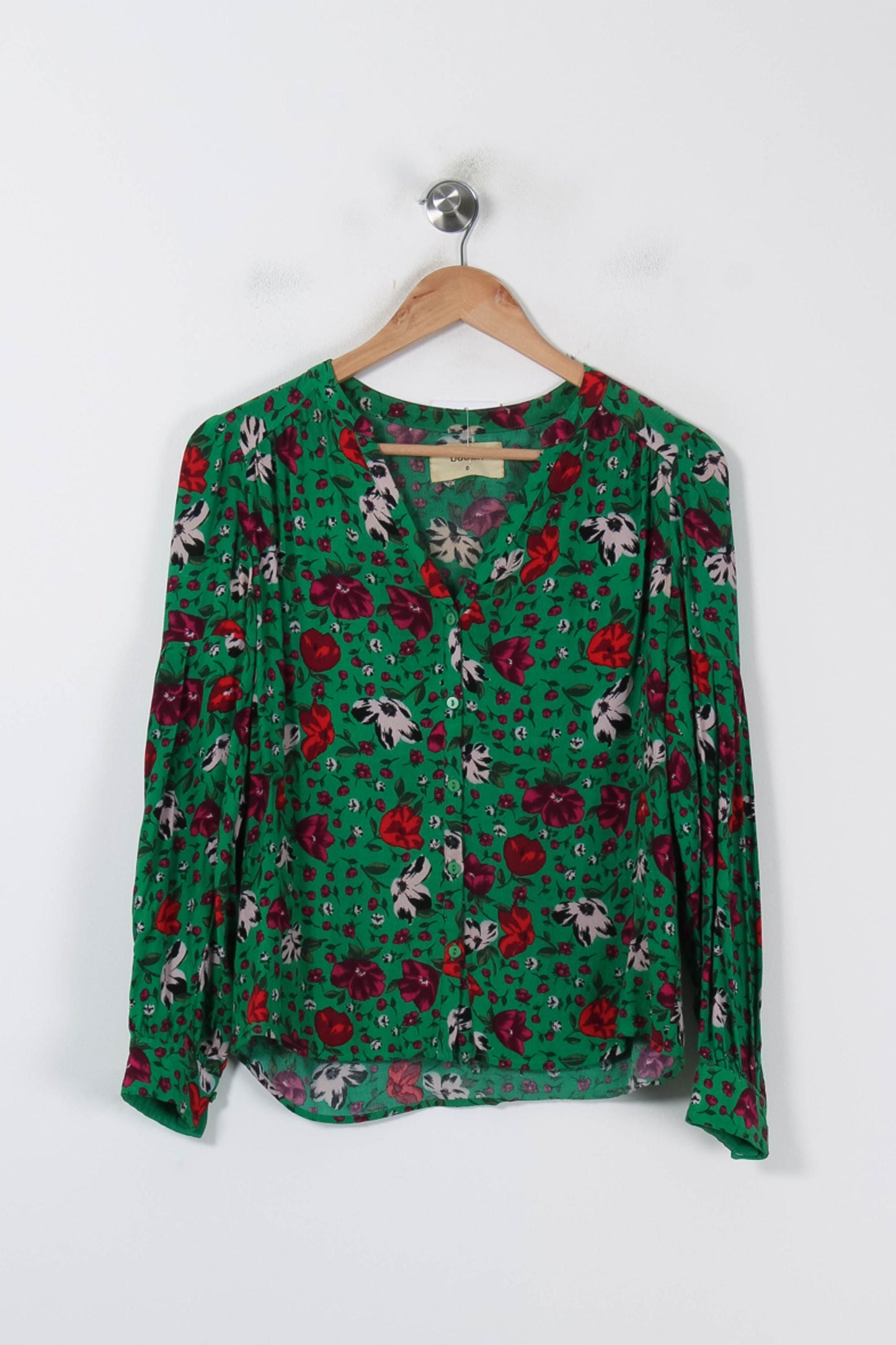Blouse Verte et Rouge - Taille XS/34