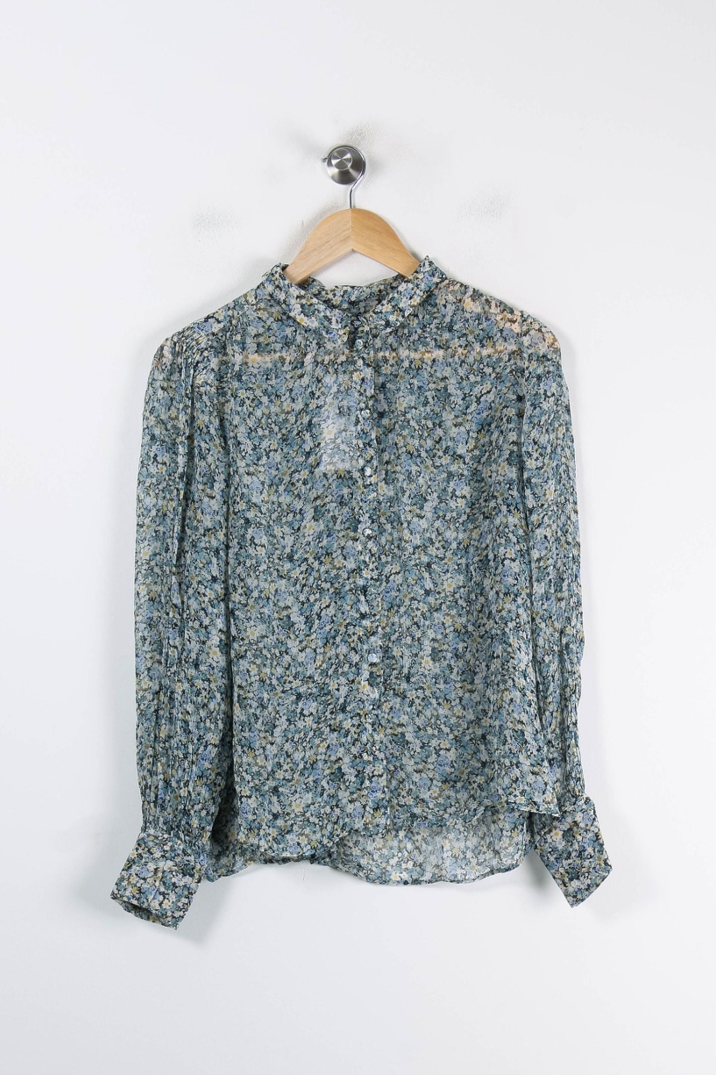 Blouse Fleurie Bleue - Taille M/38