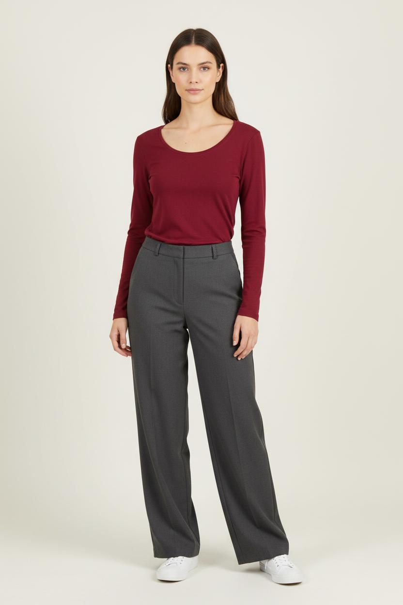 T-shirt Manches Longues Bordeaux - Taille XL/42