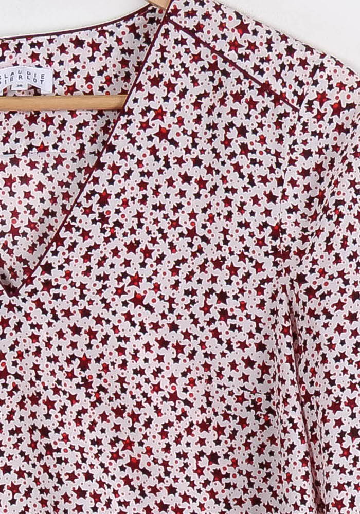 Blouse Blanche et Bordeaux - Taille M/38