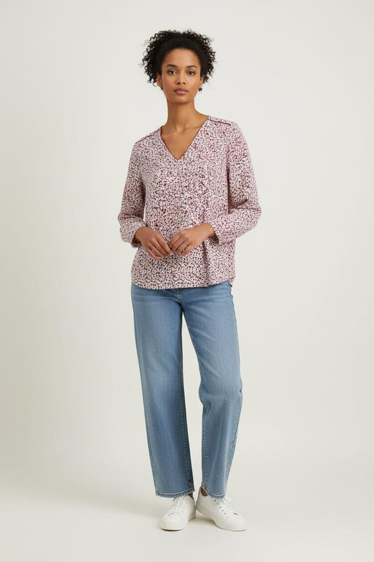 Blouse Blanche et Bordeaux - Taille M/38