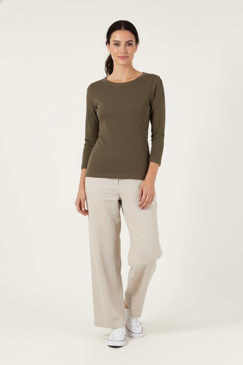 Tee-shirt Manches Longues Vert - Taille M/38