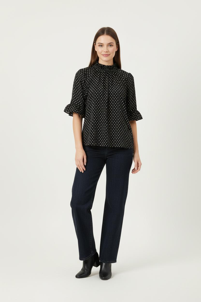 Blouse Noire et Blanche - Taille S/36