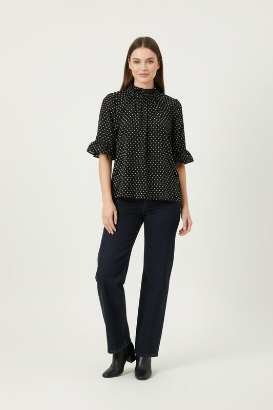 Blouse Noire et Blanche - Taille S/36