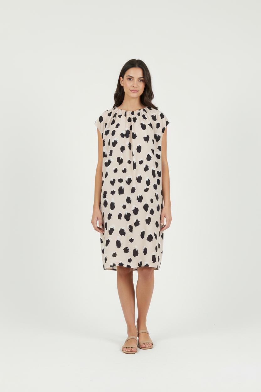 Robe Longue Beige et Noire - Taille S/36