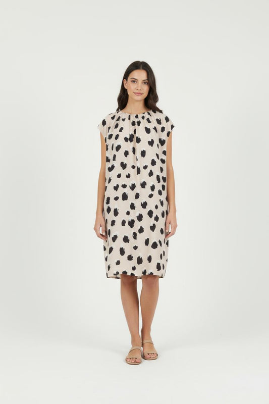 Robe Longue Beige et Noire - Taille S/36