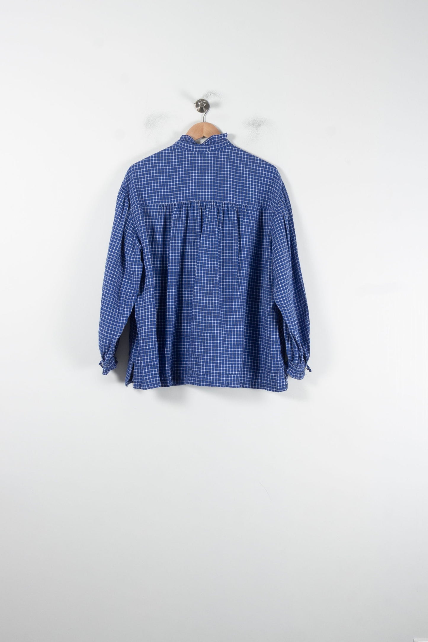 Blouse Bleue à Carreaux Blancs - Taille T.U.