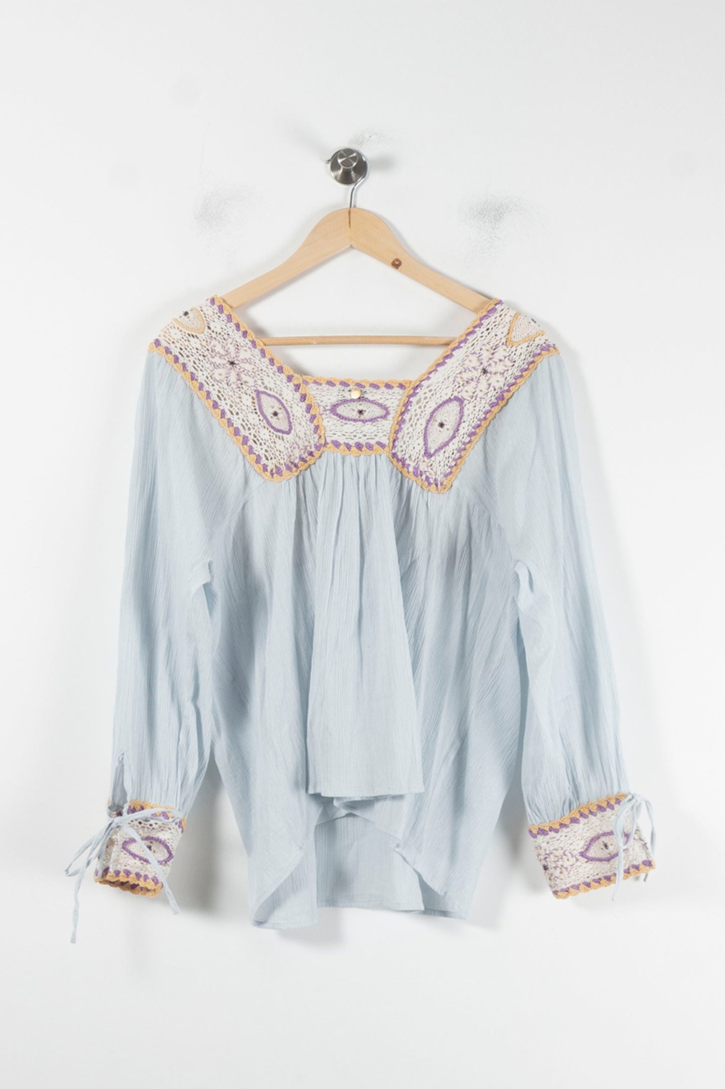 Blouse Bleu et Beige - Taille XL/42