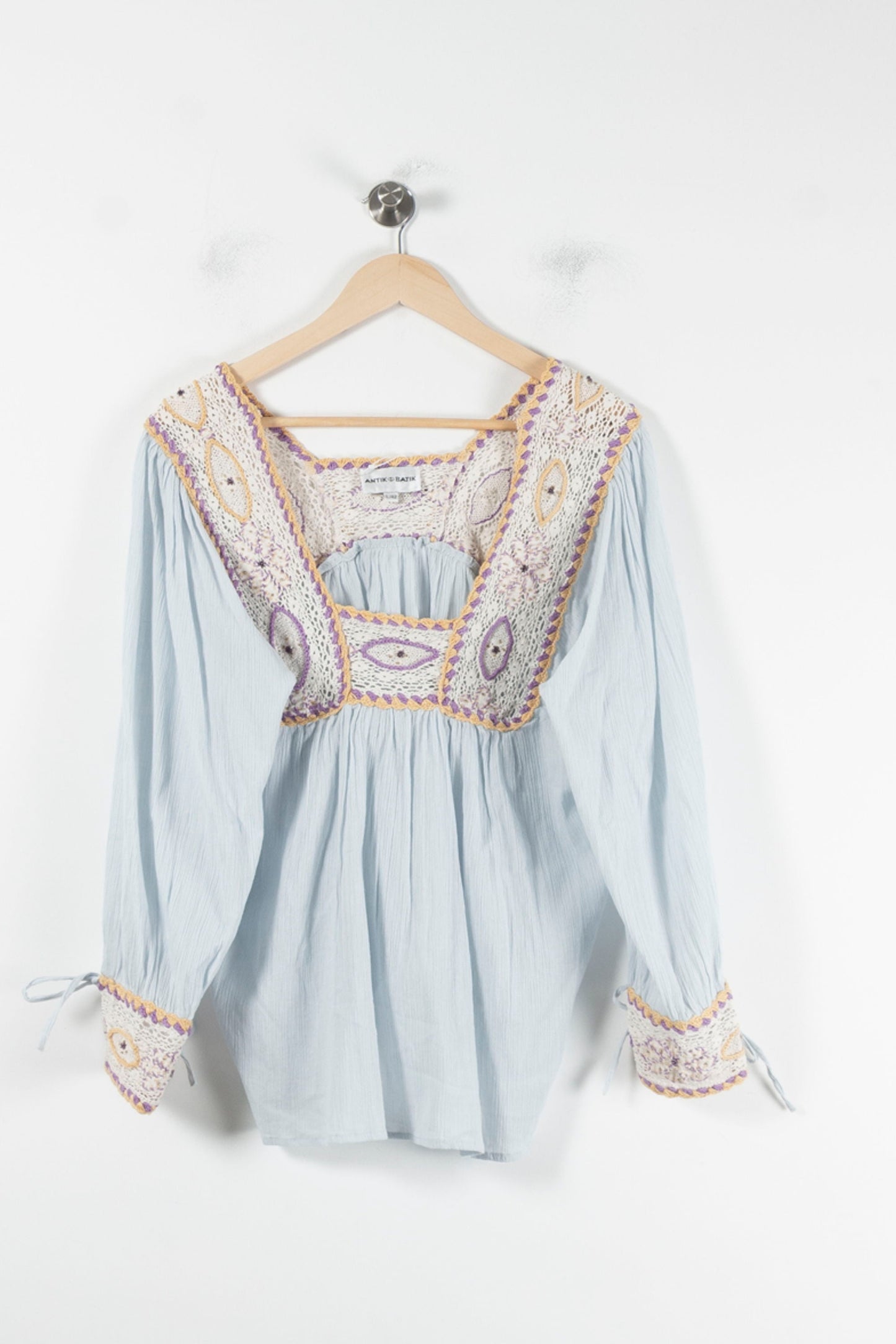 Blouse Bleu et Beige - Taille XL/42