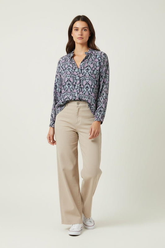 Blouse Violette et Noire - Taille M/38