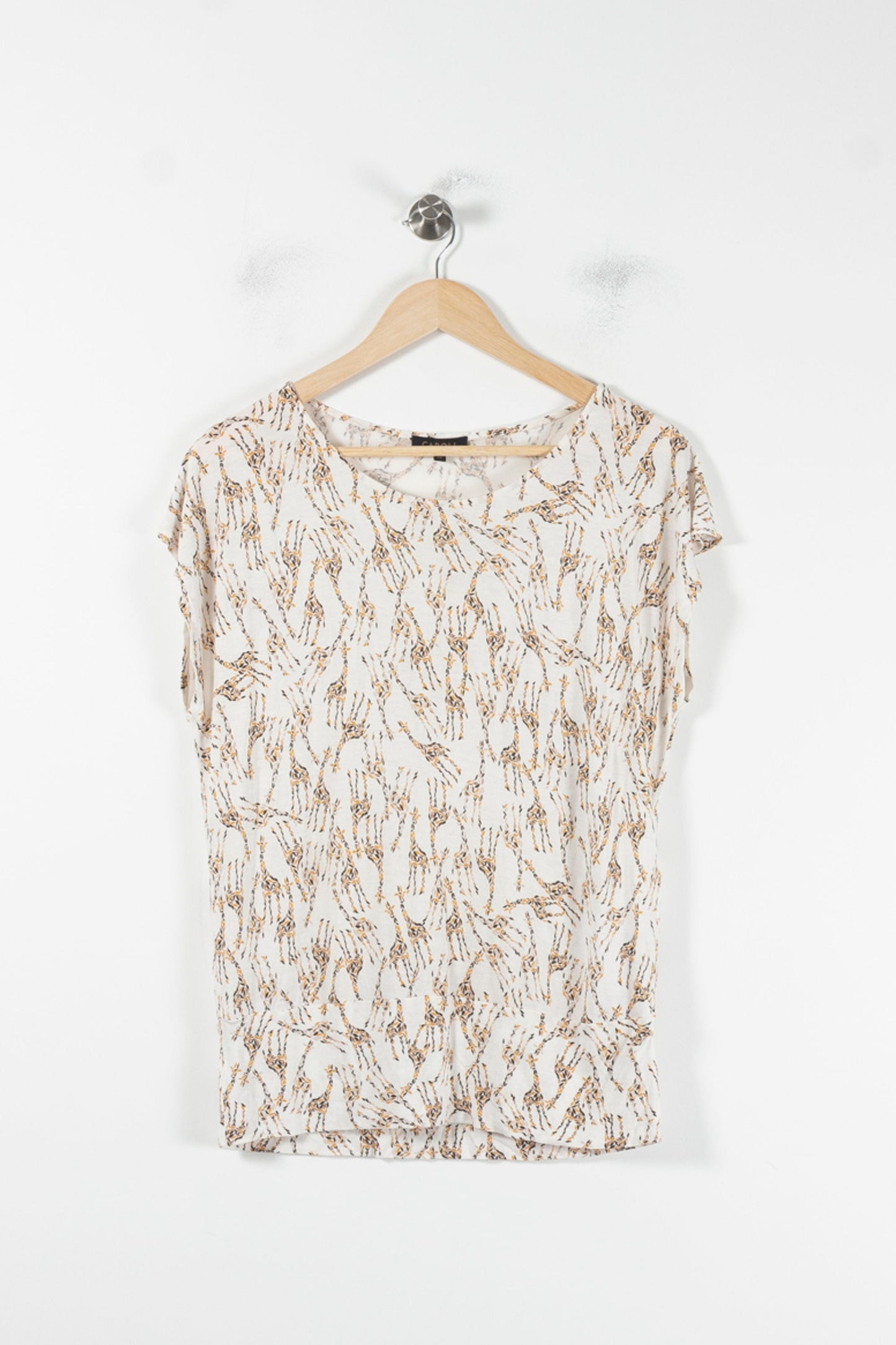 Tee-shirt Blanc et Beige - Taille XXL/44