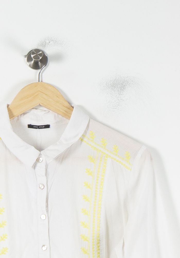 Blouse Blanche et Jaune - Taille S/36