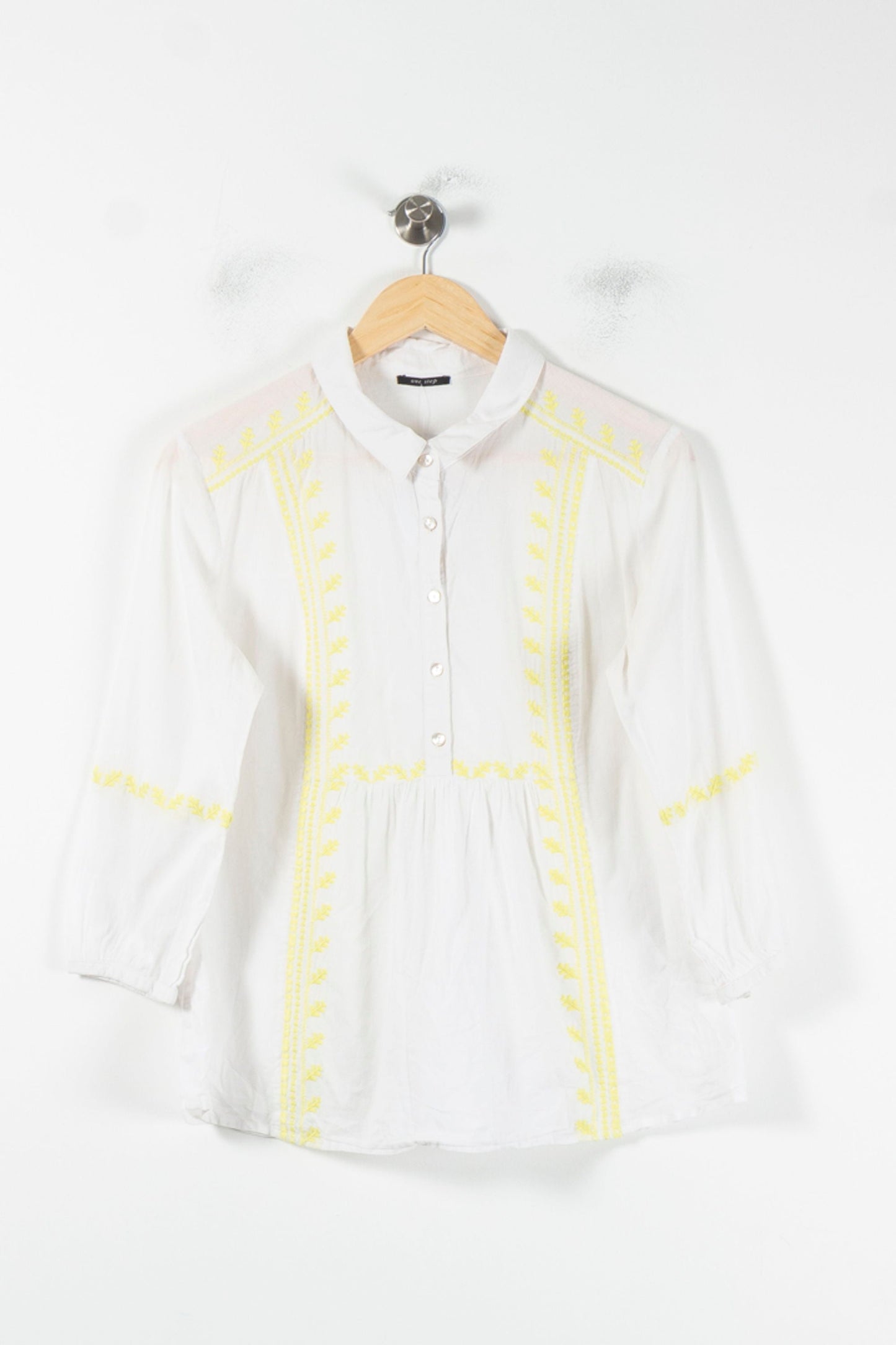 Blouse Blanche et Jaune - Taille S/36