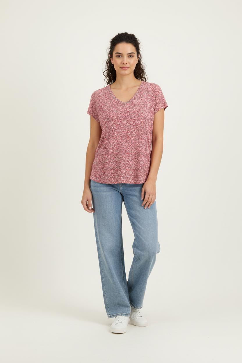 Blouse Bordeaux et Blanche - Taille XXL/44