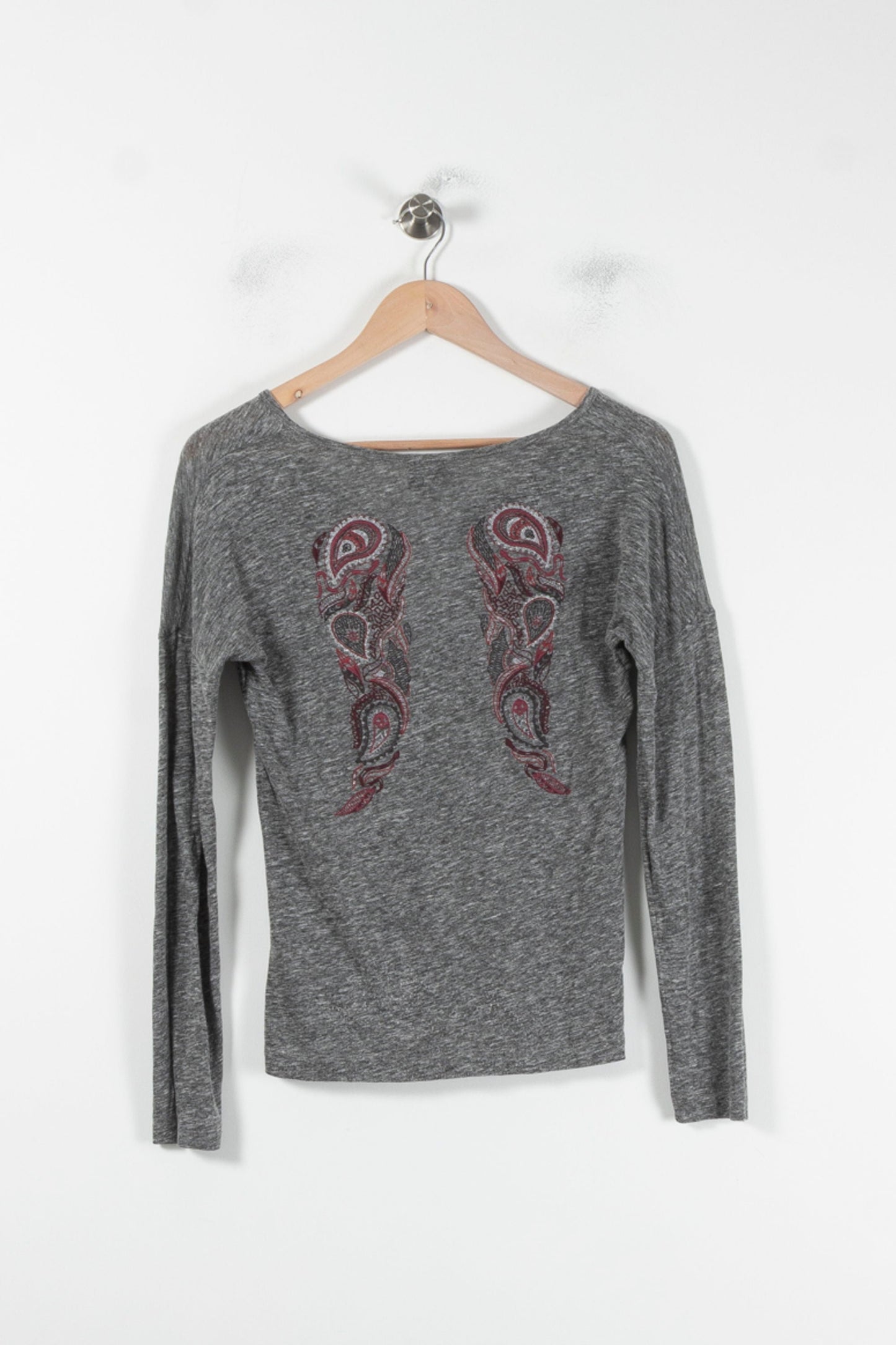 Tee-shirt Manches Longues Gris - Taille XS/34