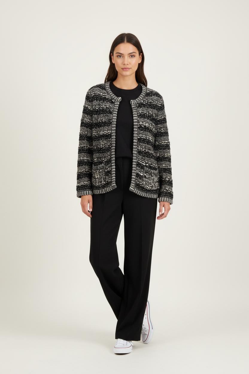 Gilet Tweed Noire et Blanche - Taille S/36