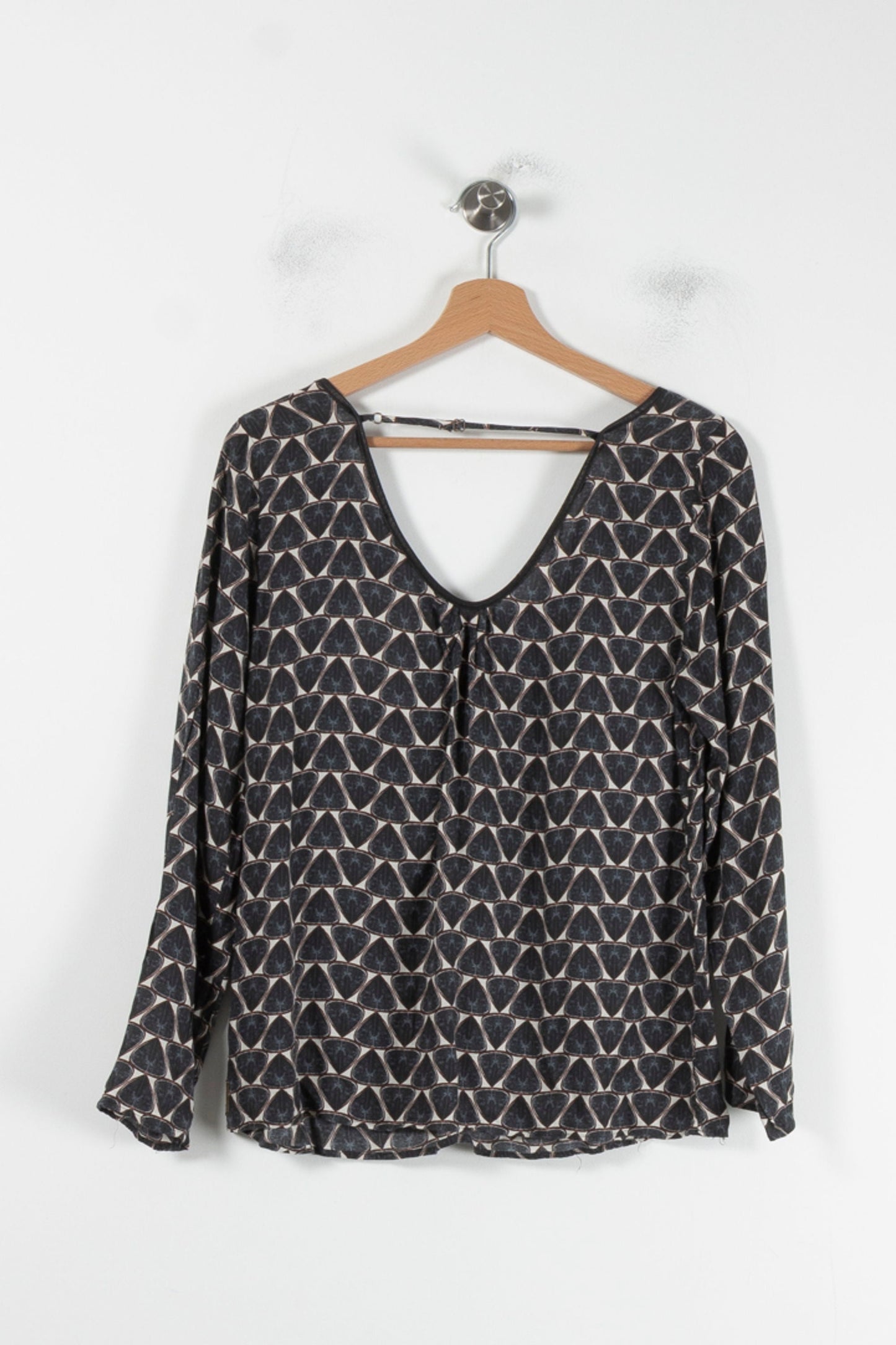 Blouse Noire et Beige - Taille M/38