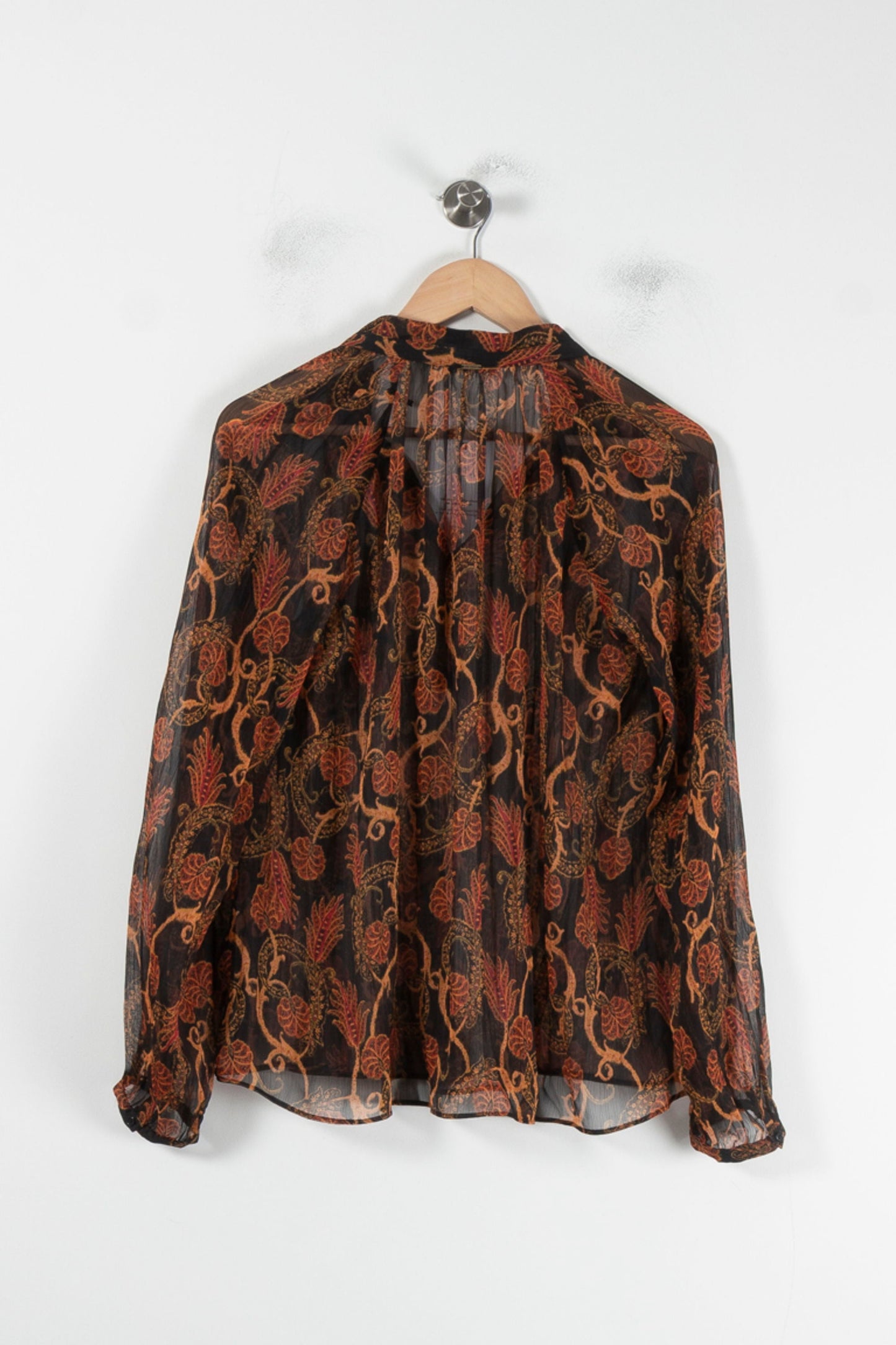 Blouse Noire et Orange - Taille S/36