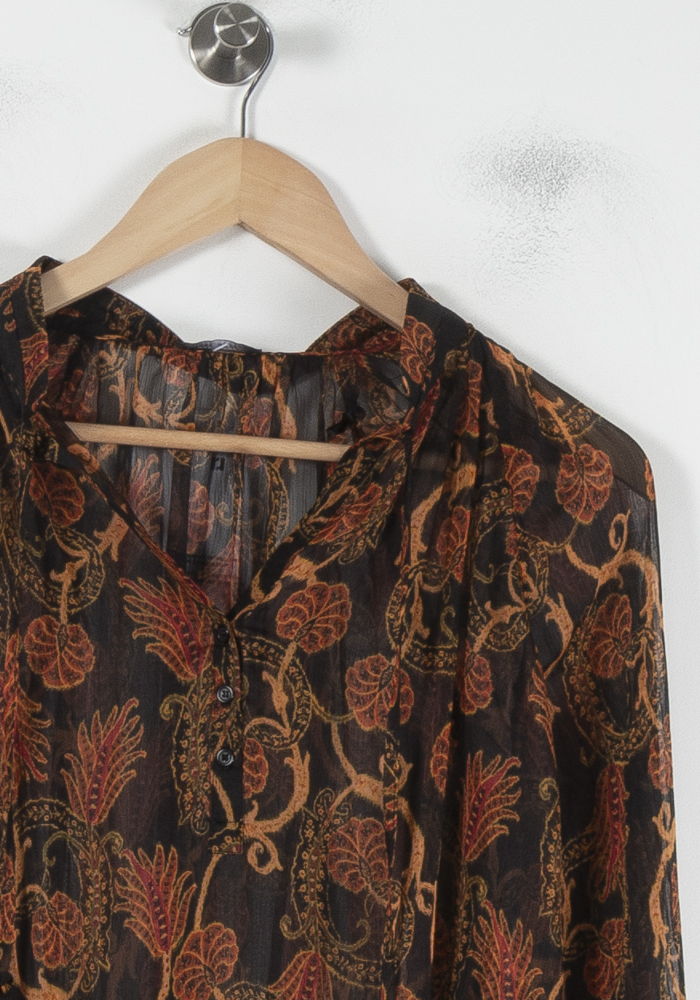 Blouse Noire et Orange - Taille S/36