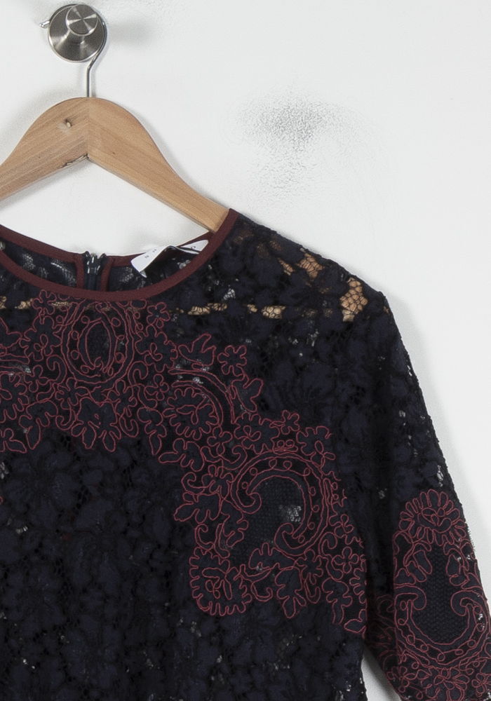 Blouse Bleu et Bordeaux - Taille M/38