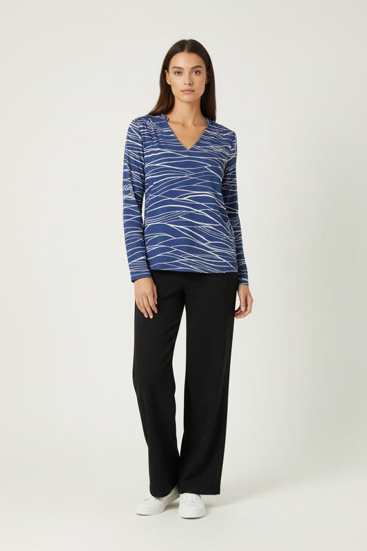 Blouse Bleue et Blanche - Taille XS/34