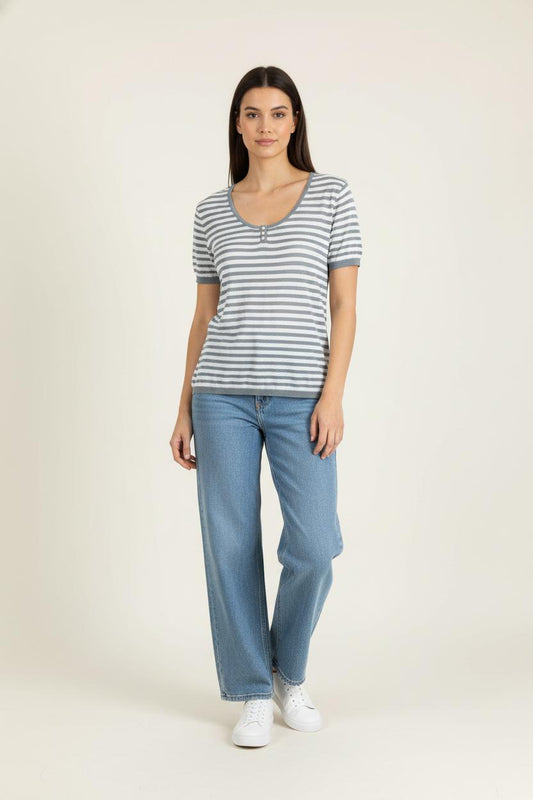 T-shirt Blanc et Gris - Taille XXL/44