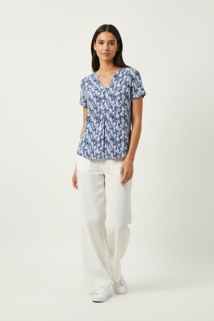 Blouse Bleu et Blanche - Taille S/36