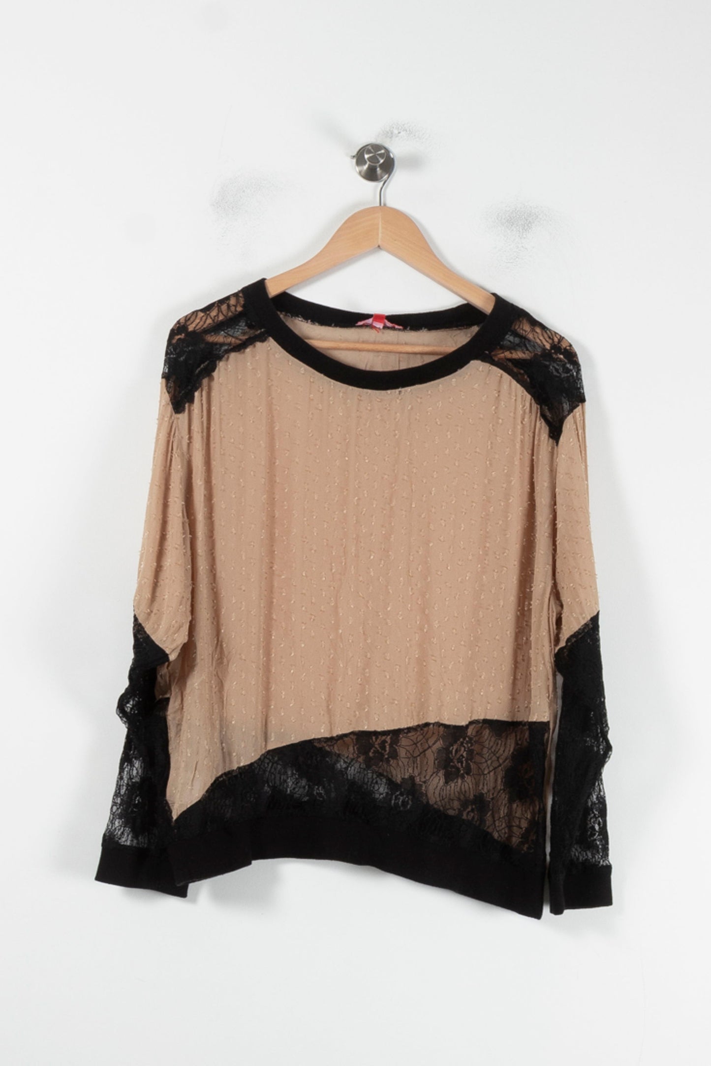 Blouse Beige et Noire - Taille L/40