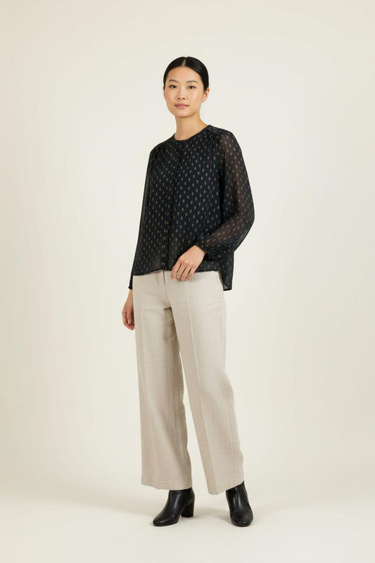 Blouse Verte et Dorée - Taille S/36