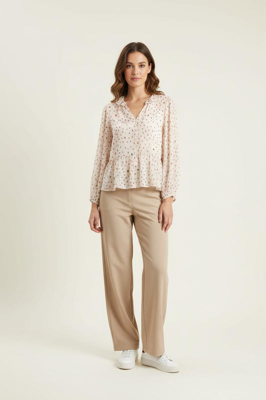 Blouse Écrue et Multicolore - Taille S/36