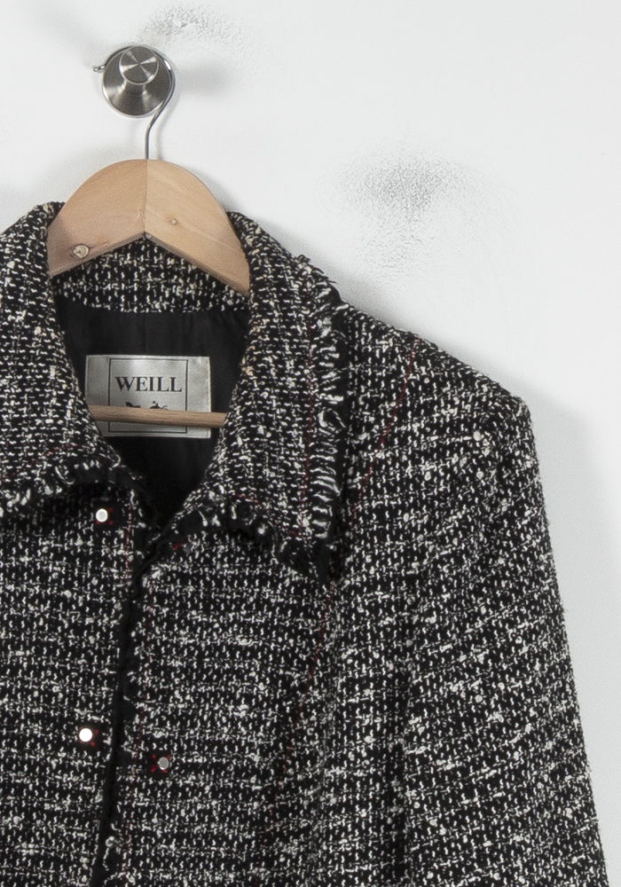 Veste en tweed noire et blanche - Taille L/40