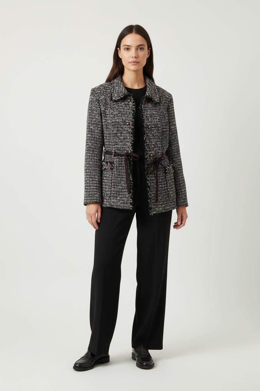 Veste en tweed noire et blanche - Taille L/40