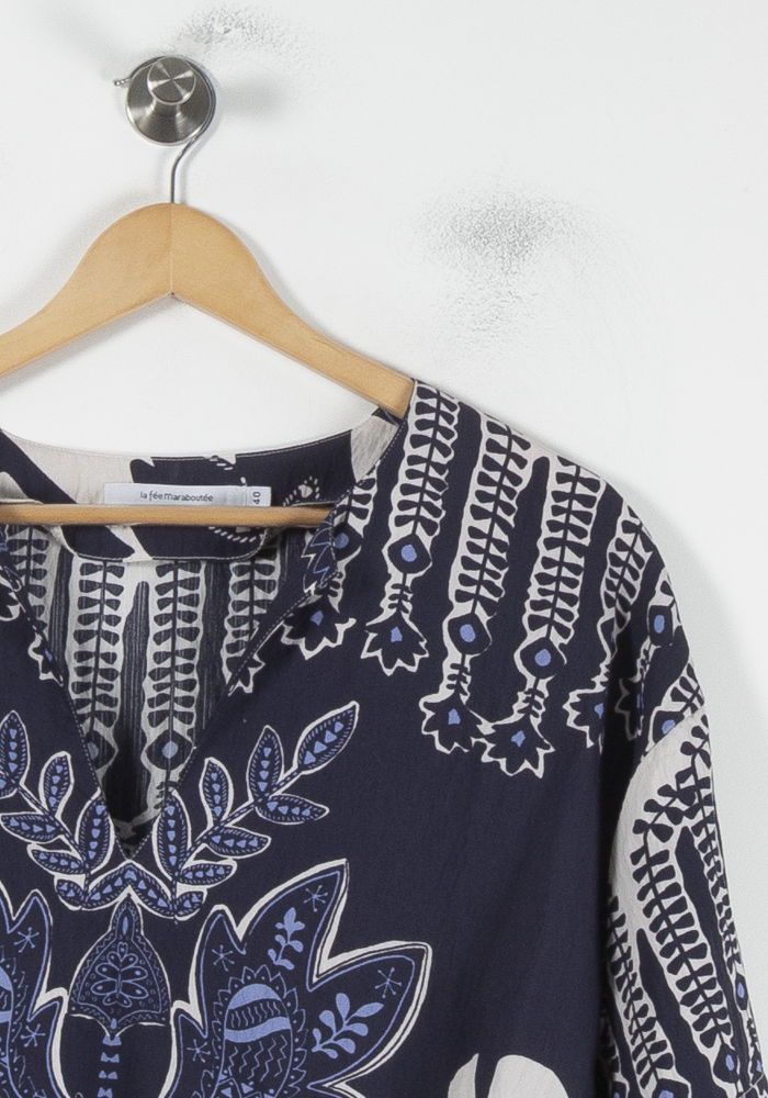 Blouse Bleue et Blanche - Taille L/40