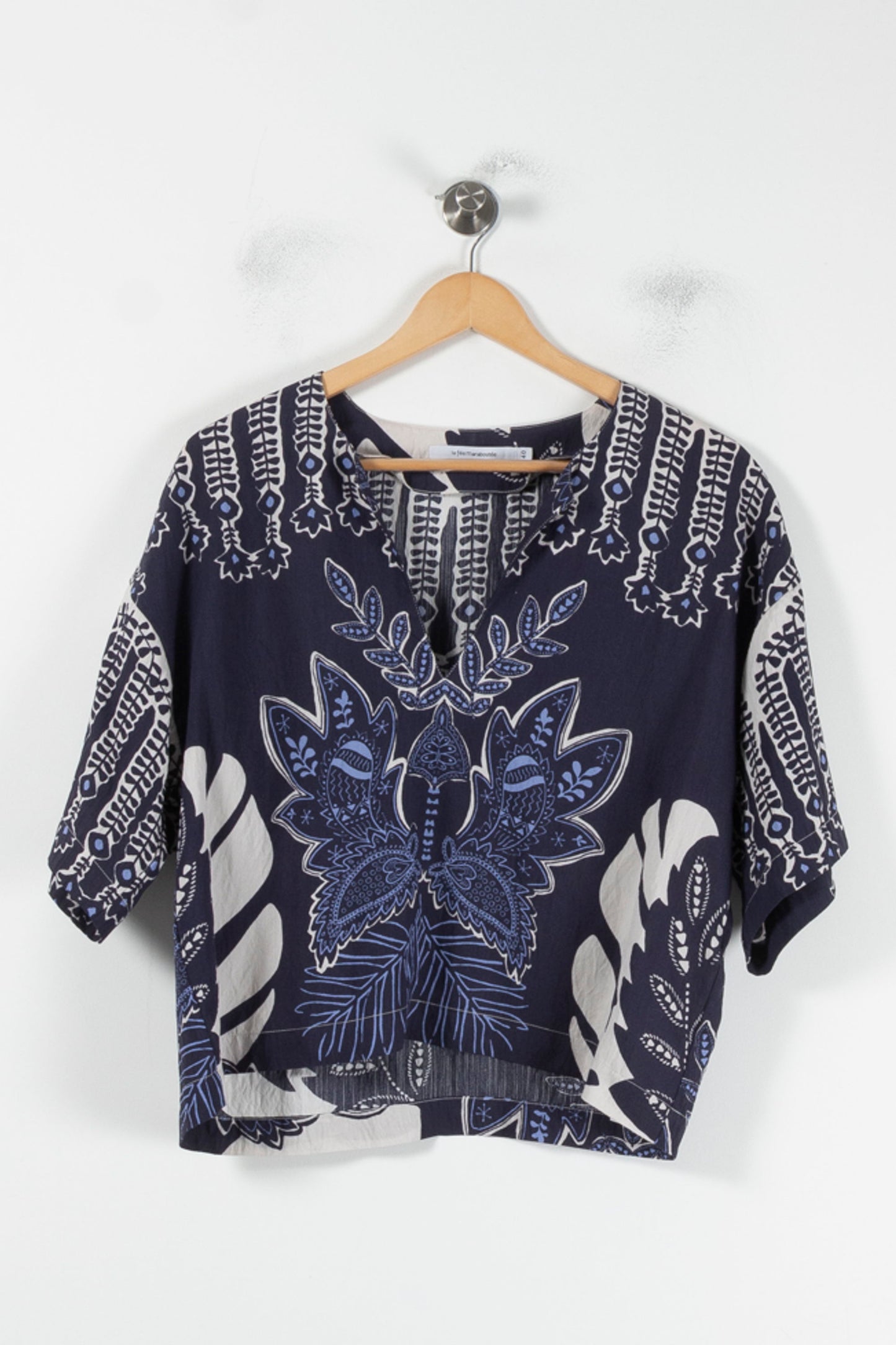 Blouse Bleue et Blanche - Taille L/40