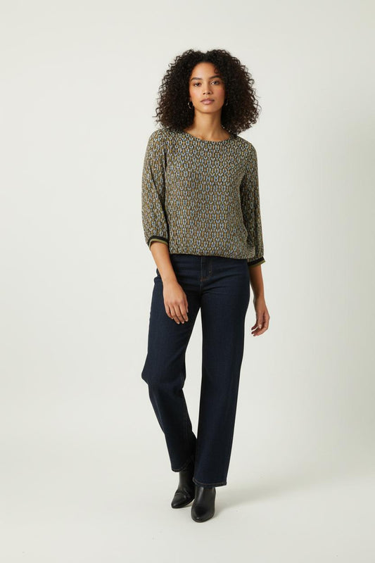 Blouse Verte et Bleue - Taille M/38