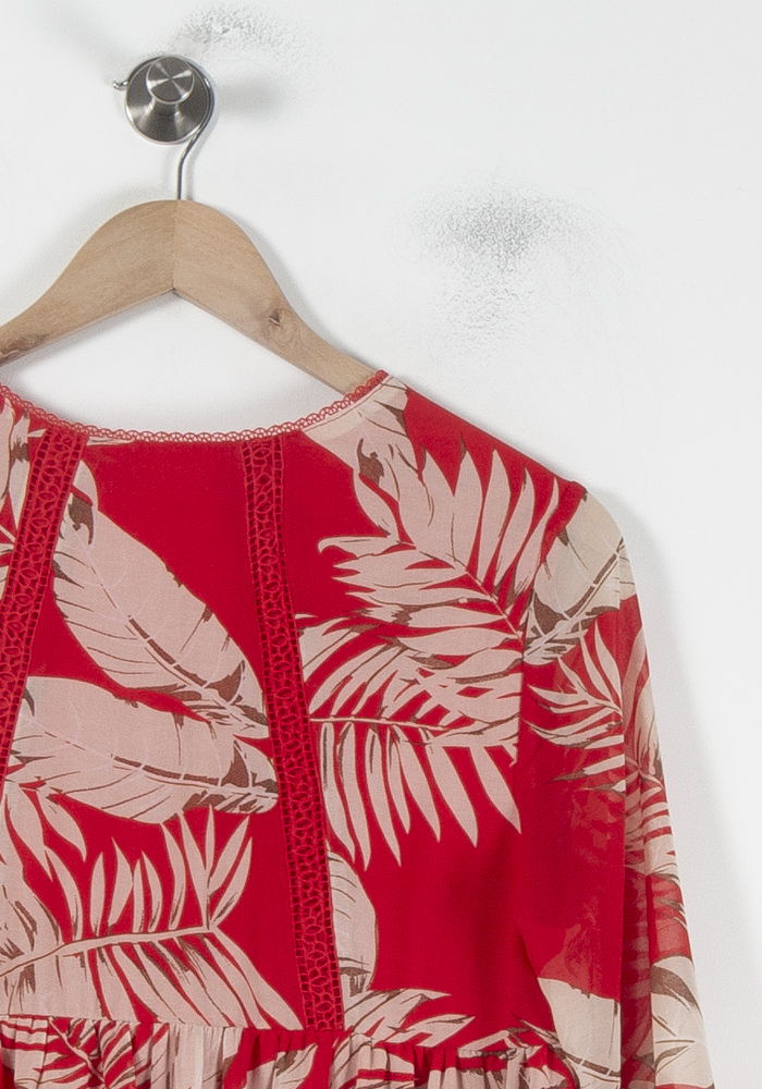 Robe Courte Rouge et Beige - Taille S/36