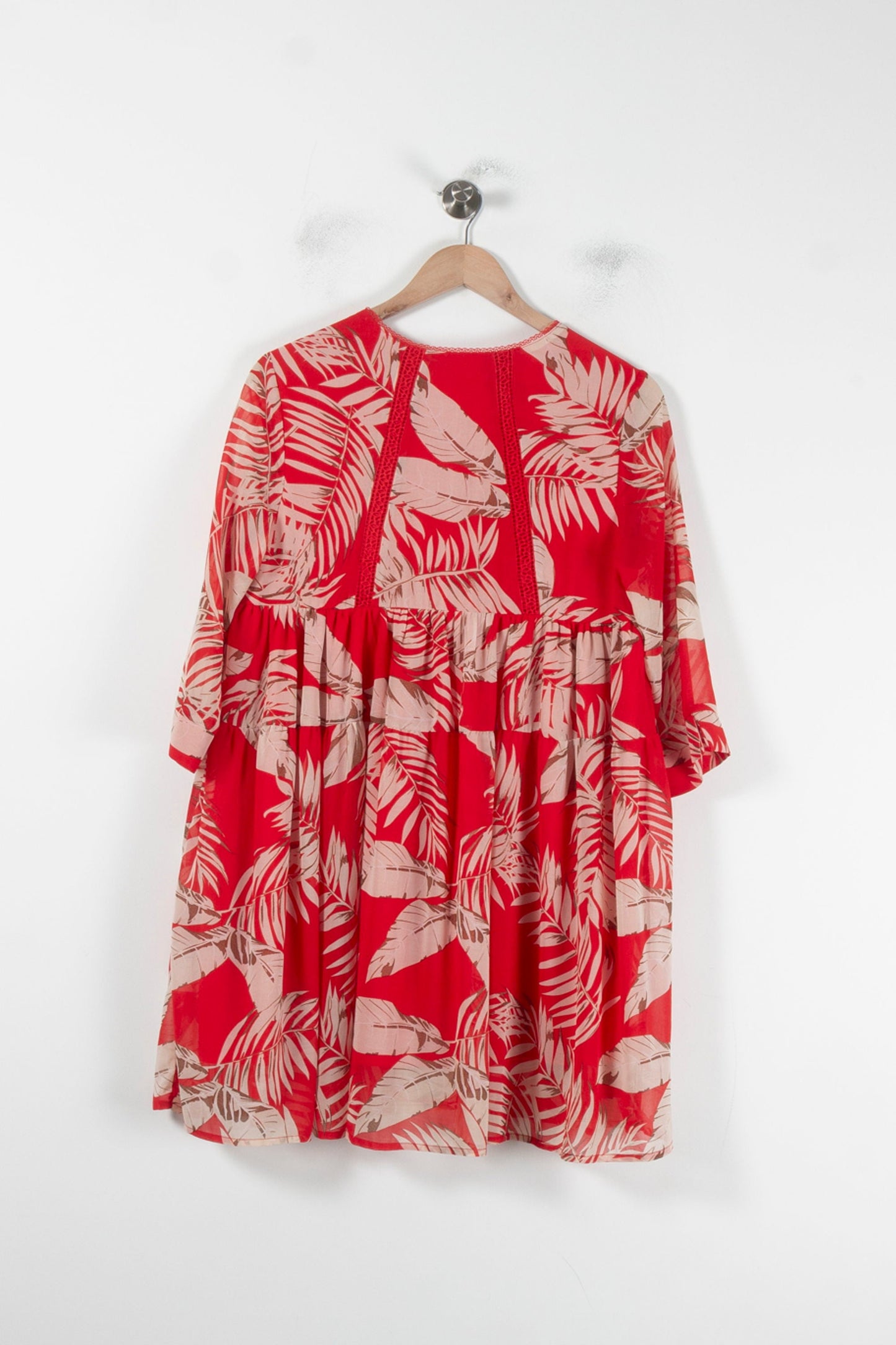 Robe Courte Rouge et Beige - Taille S/36