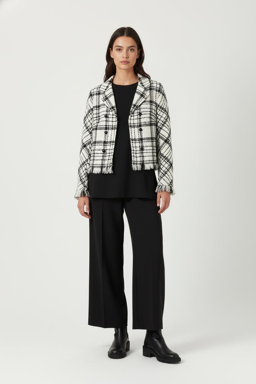 Veste Courte Blanche et Noire - Taille M/38