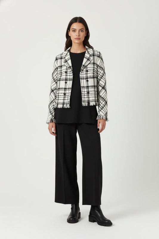 Veste Courte Blanche et Noire - Taille M/38