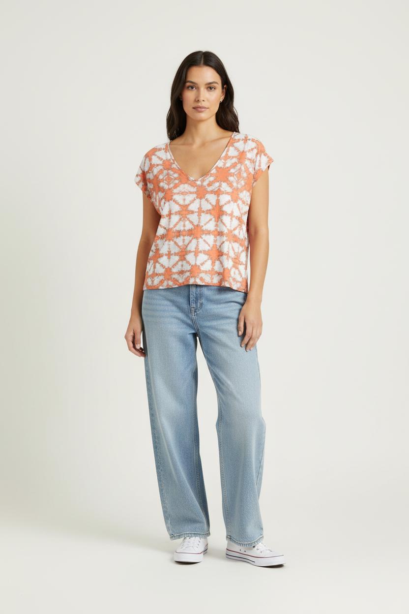 Tee-shirt Orange et Blanc - Taille M/38